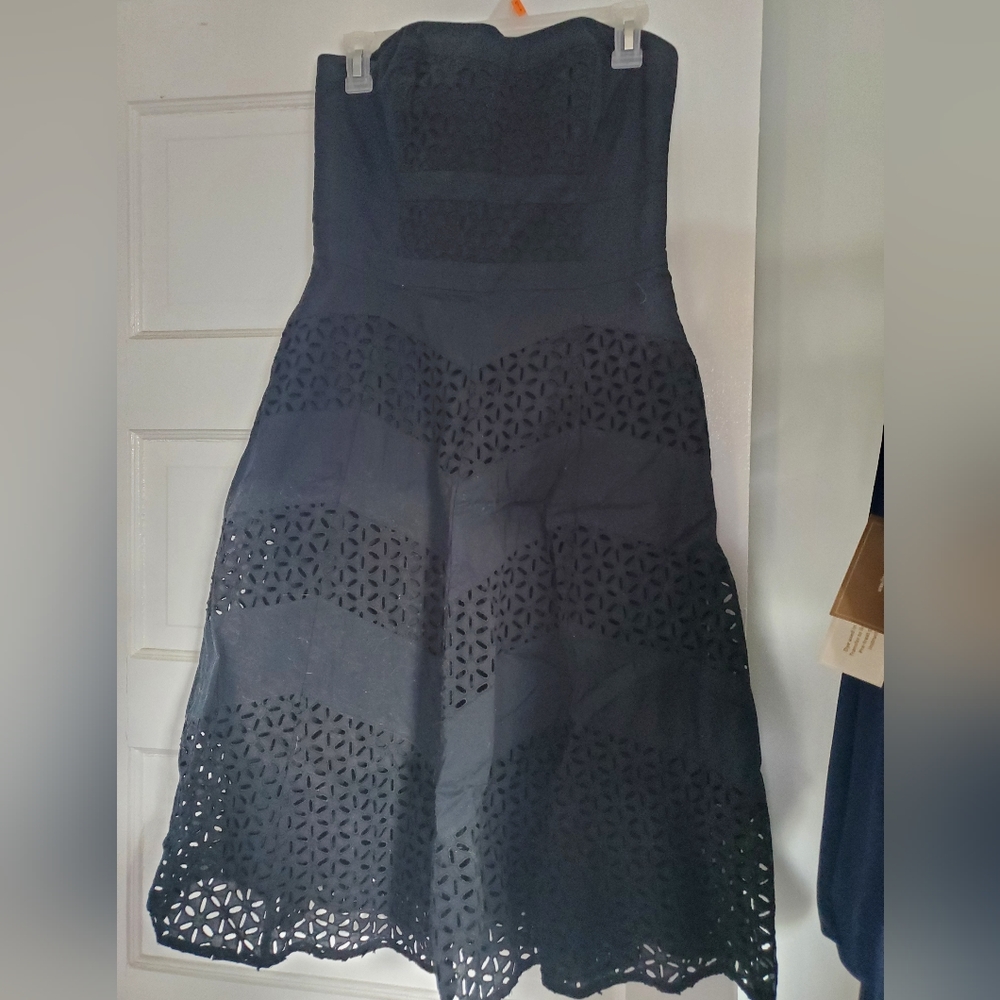 Black strapless dress